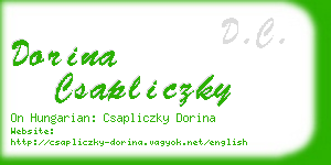 dorina csapliczky business card